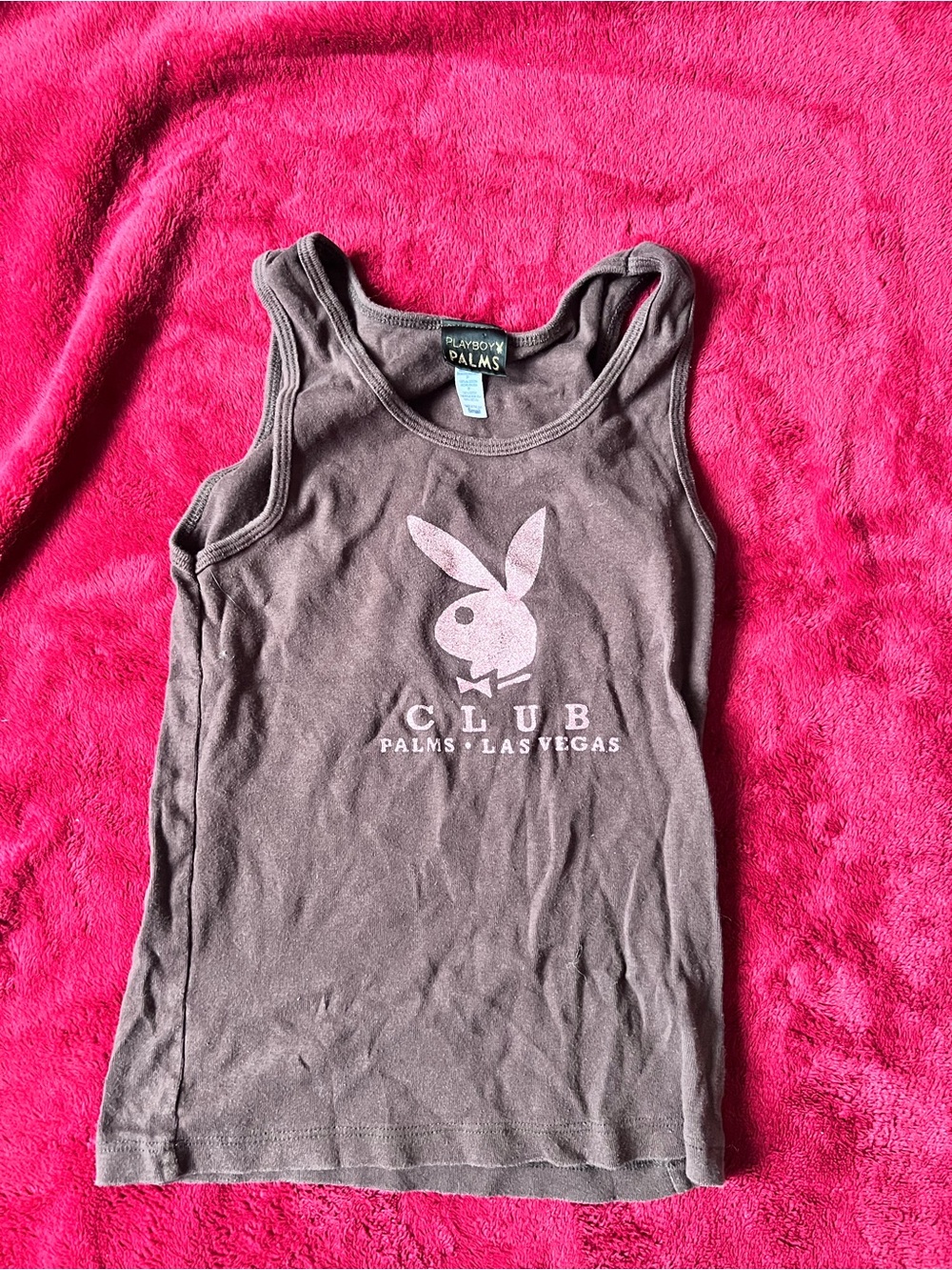 Playboy Club Palms Las Vegas Tank Top Brown & Pink Small